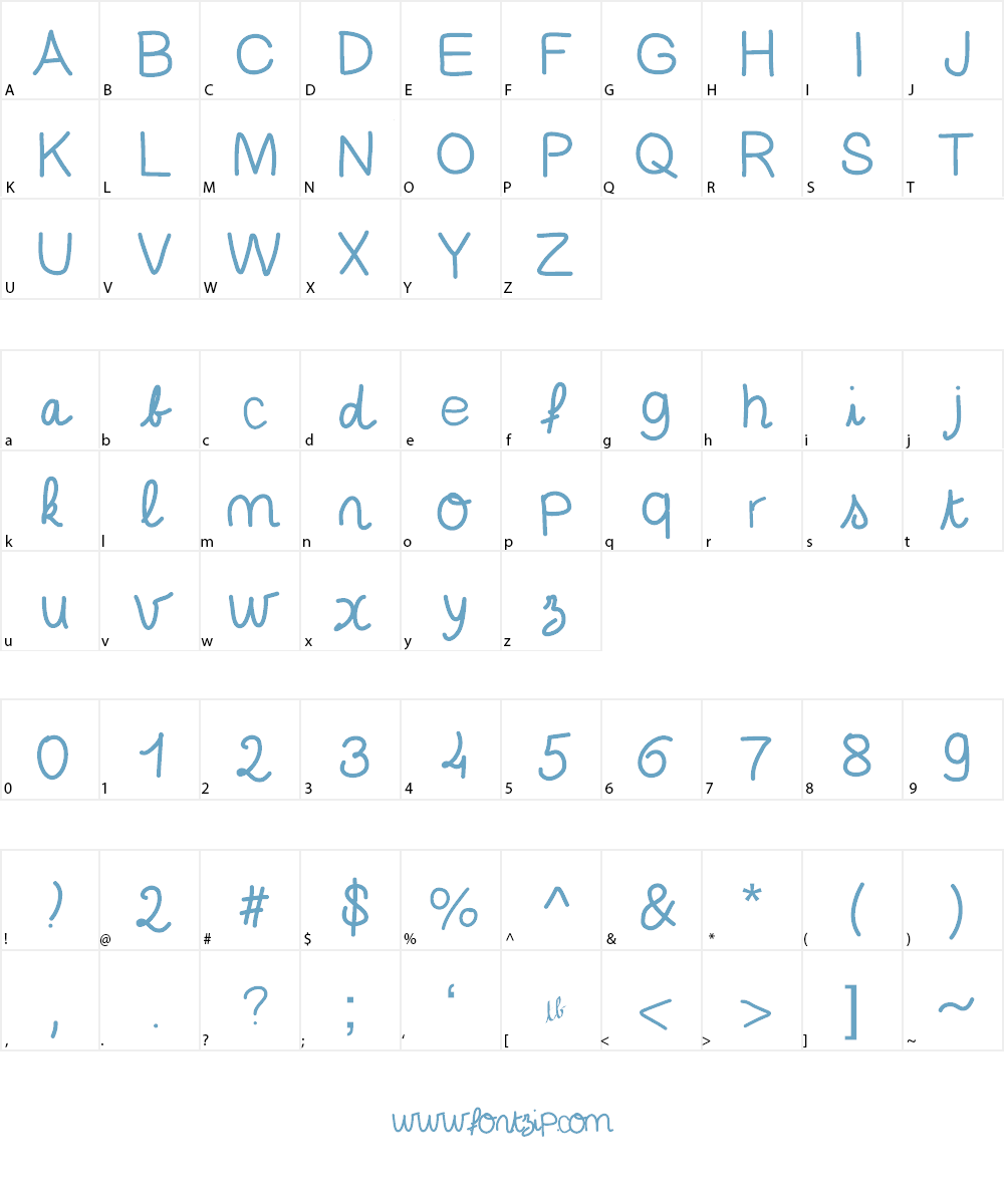 Ecolier Font Character